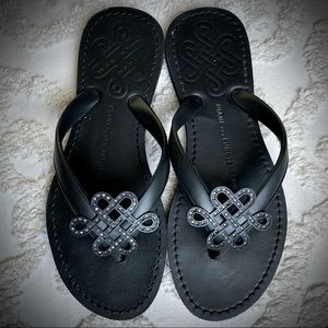 DVF All Black Crystal sandals 7